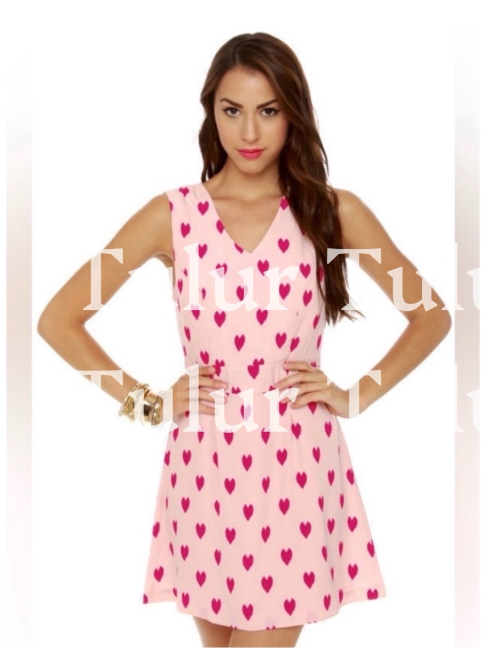 Camilla Tree Pink Hearts Dress S